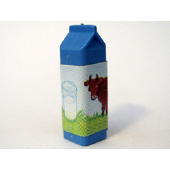 Scala Accessories Carton Milk, Label with Brown Cow in Pasture Pattern (Sticker) - Set 3115