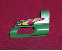 Technic, Panel Fairing # 5 Small Short, Large Hole, Side A with Driver in Red Helmet Pattern (Sticker) - Set 8241