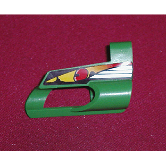 Technic, Panel Fairing # 5 Small Short, Large Hole, Side A with Driver in Red Helmet Pattern (Sticker) - Set 8241