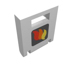 Container Box 2 x 2 x 2 Door with Slot and Classic Fire Logo Pattern