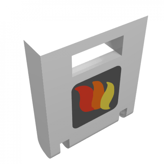 Container Box 2 x 2 x 2 Door with Slot and Classic Fire Logo Pattern