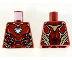 Torso Armor, Bright Light Blue Triangular Arc Reactor, Silver and Gold Trim Pattern