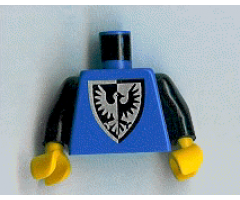 Torso Castle Black Falcon Shield Bottom Pointed 1st Reissue Pattern / Black Arms / Yellow Hands