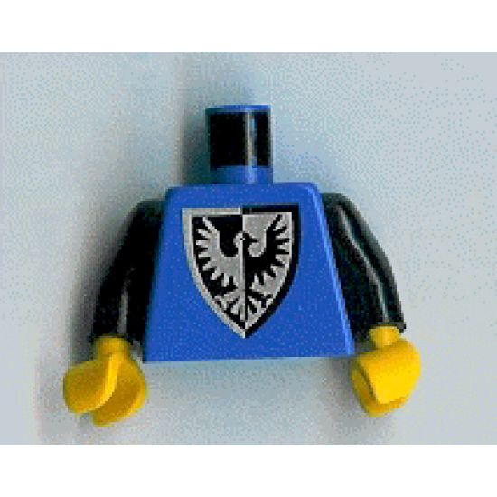Torso Castle Black Falcon Shield Bottom Pointed 1st Reissue Pattern / Black Arms / Yellow Hands