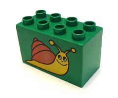 Duplo, Brick 2 x 4 x 2 with Snail Pattern