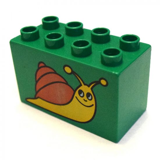 Duplo, Brick 2 x 4 x 2 with Snail Pattern