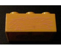 Brick 2 x 3 with Light Pink Hay Bale Pattern on Both Sides (Stickers) - Set 5941