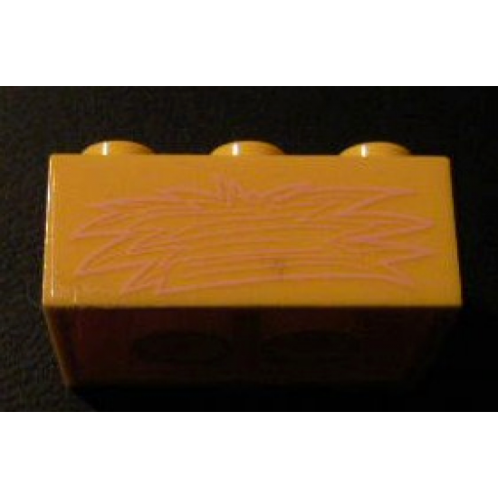 Brick 2 x 3 with Light Pink Hay Bale Pattern on Both Sides (Stickers) - Set 5941
