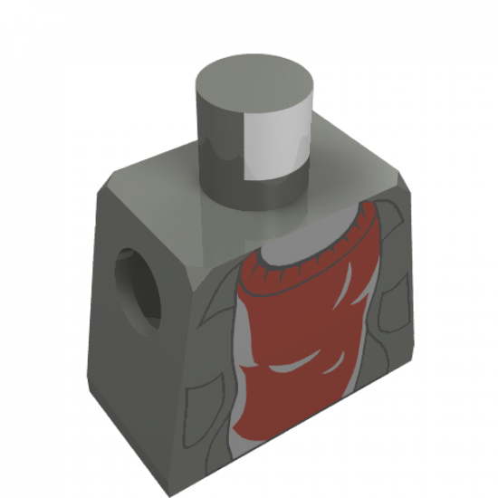 Torso Jacket and Dark Red Sweater Pattern / Dark Bluish Gray Arms / Light Nougat Hands