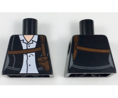 Torso Female Jacket with White Button Up Shirt and Dark Brown Shoulder Holster Pattern