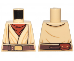 Torso SW Layered Shirt, Reddish Brown Undershirt, Reddish Brown Belt with Gold Buckle Pattern (SW Obi-Wan)