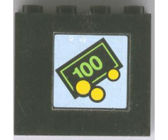 Panel 1 x 4 x 3 - Solid Studs with Small Bill & Coins Pattern (Sticker) - Set 1490