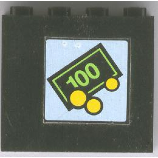 Panel 1 x 4 x 3 - Solid Studs with Small Bill & Coins Pattern (Sticker) - Set 1490