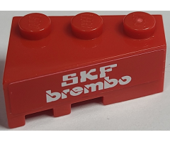 Wedge 3 x 2 Right with White 'SKF BREMBO' on Red Background Pattern (Sticker) - Set 8157