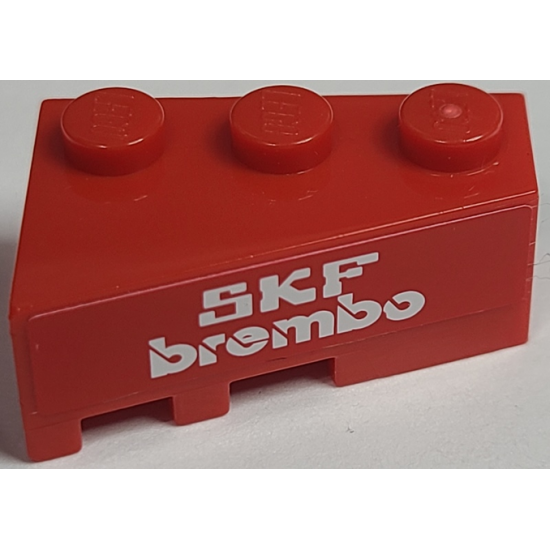 Wedge 3 x 2 Right with White 'SKF BREMBO' on Red Background Pattern (Sticker) - Set 8157