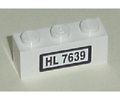 Brick 1 x 3 with 'HL 7639' Pattern (Sticker) - Set 7639