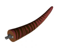 Animal, Body Part Dinosaur Tail Tyrannosaurus rex with Pin, Dark Red Top and Dark Brown Stripes Pattern