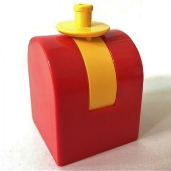 Duplo Brick 2 x 2 x 2 Curved Top with Yellow Propeller / Rotor Holder