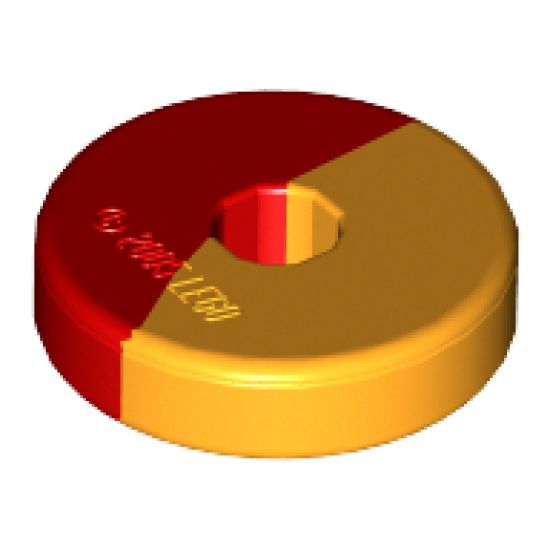 Projectile Launcher Disc 2 x 2 with Marbled Yellow Pattern