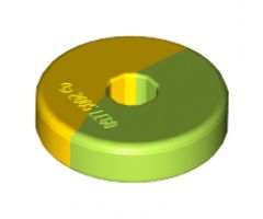 Projectile Launcher Disc 2 x 2 with Marbled Yellow Pattern