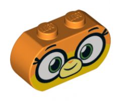 Brick, Modified 1 x 3 with Round Ends with Large Eyes and Smile Pattern (Dr. Fox / Unikitty)