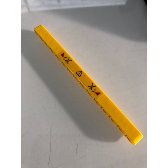 Technic, Liftarm 1 x 15 Thick with Danger Extending Arms and Sign Pattern (Sticker) - Set 42097