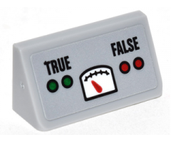 Slope 30 1 x 2 x 2/3 with Gauge, Red and Green Circle Buttons and 'TRUE' and 'FALSE' Pattern (Sticker) - Set 76052