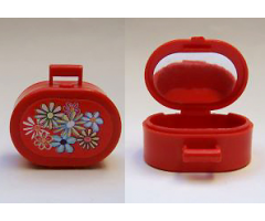 Scala Utensil Oval Case with Flowers and Mirror Pattern (Stickers) - Set 3142