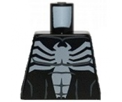 Torso Spider-Man Dark Bluish Gray Muscles Outline with White Spider Front and Back Pattern (Venom)