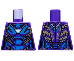 Torso Female Armor, White Arc Reactor, Blue Panels and Gold Trim Pattern