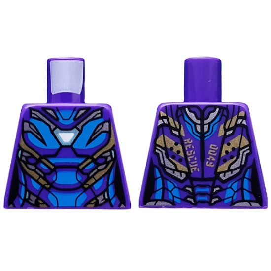 Torso Female Armor, White Arc Reactor, Blue Panels and Gold Trim Pattern