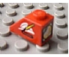 Slope 45 2 x 1 with Fire Helmet & Hose on Both Sides and Light Pattern on Back (Stickers) - Set 8280