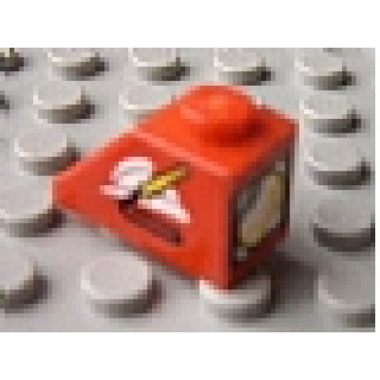 Slope 45 2 x 1 with Fire Helmet & Hose on Both Sides and Light Pattern on Back (Stickers) - Set 8280