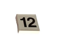 Duplo, Tile 2 x 2 with Black Number 12 Pattern