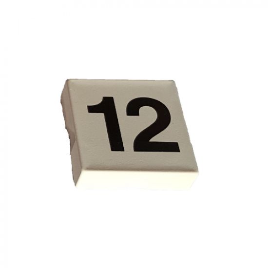 Duplo, Tile 2 x 2 with Black Number 12 Pattern