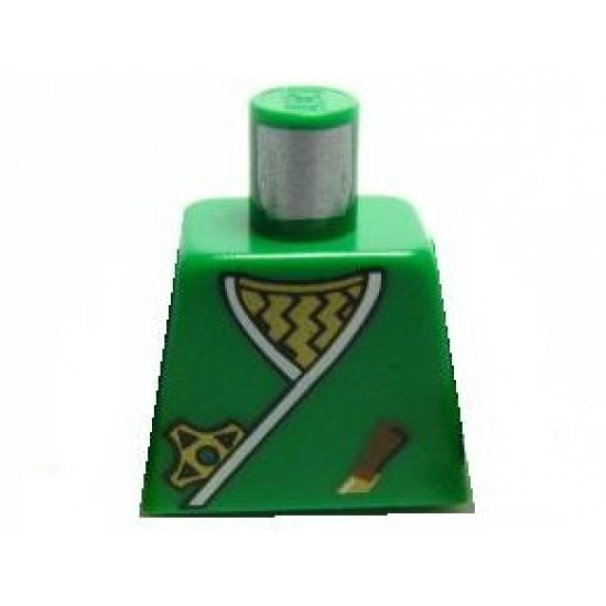 Torso Castle Ninja Wrap, Dagger, Gold Star, Gold Zigzags Pattern
