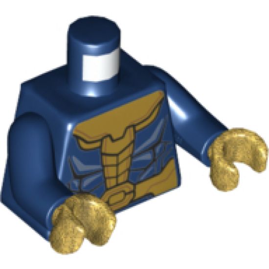 Torso Armor with Gold Trim Pattern / Dark Blue Arms / Pearl Gold Hands