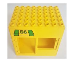 Duplo, Building 6 x 8 x 6 with Front Door and Window and Rear Double Door Openings with '56' Awning Pattern