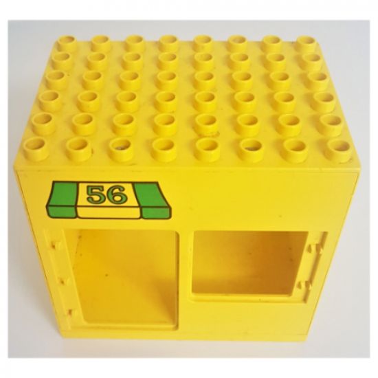 Duplo, Building 6 x 8 x 6 with Front Door and Window and Rear Double Door Openings with '56' Awning Pattern