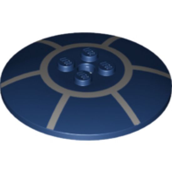 Dish 6 x 6 Inverted (Radar) - Solid Studs with Spoke Radial Pattern (R2-D2 Dome Top)