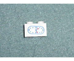 Brick 1 x 2 with Clock Pattern (Sticker) - Sets 5875 / 5876