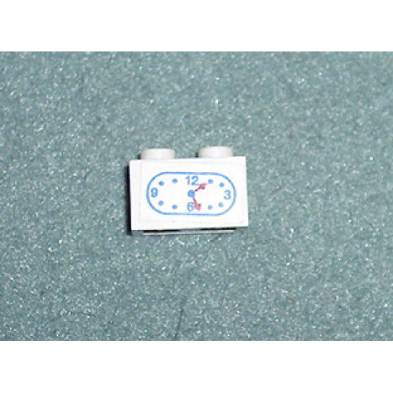 Brick 1 x 2 with Clock Pattern (Sticker) - Sets 5875 / 5876