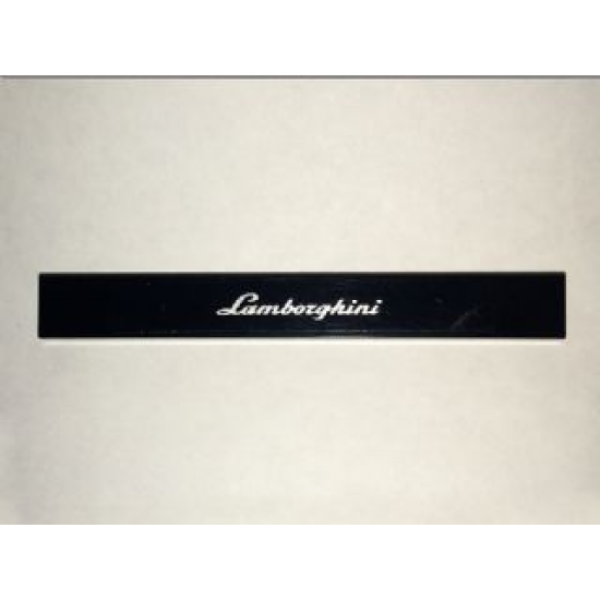 Tile 1 x 8 with Silver 'Lamborghini' Pattern (Sticker) - Set 8214