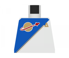 Torso Space Futuron Blue Pattern, Gold Zipper and Classic Logo
