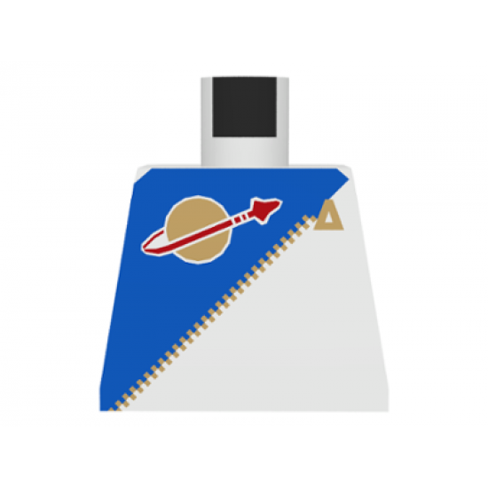 Torso Space Futuron Blue Pattern, Gold Zipper and Classic Logo