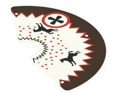 Cloth Tepee Cover with Black Edge and Horses Pattern