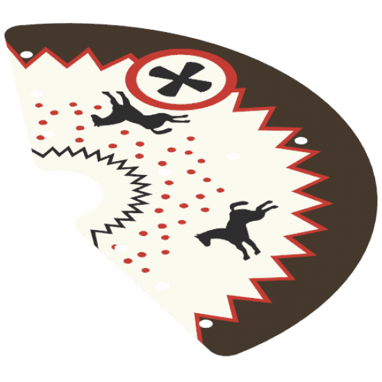 Cloth Tepee Cover with Black Edge and Horses Pattern