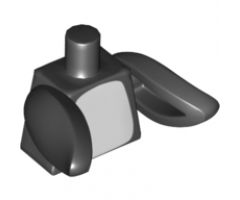 Torso White Chest / Stomach Pattern (Penguin) / Black Flippers
