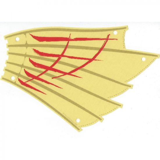 Cloth Sail 27 x 20 Left with Red and Dark Tan Lines Pattern