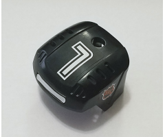 Sports Hockey Helmet with NHL Logo Both Sides, White Number 7 and White Stripe Pattern (Stickers) - Set 3544